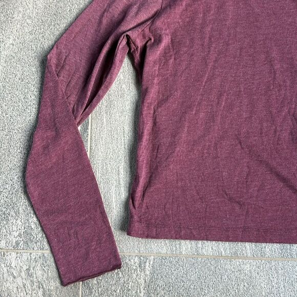 NWT Chaser Long Sleeve Cropped Slouchy Turtle Neck Burgundy Maroon Tee Shirt S - Picture 4 of 14